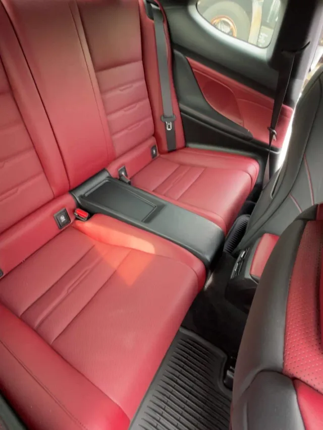Lexus red leather rear seats after an interior detail