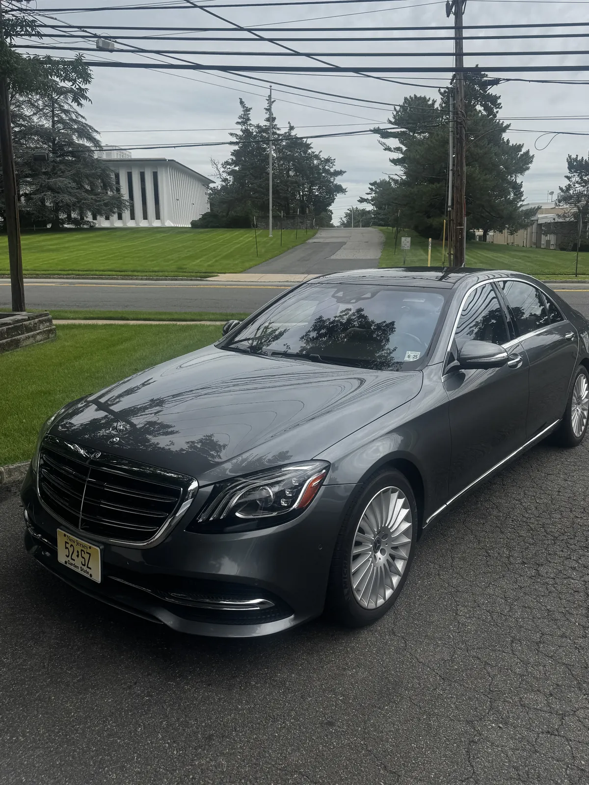 Gray Mercedes S-Class after an exterior detail